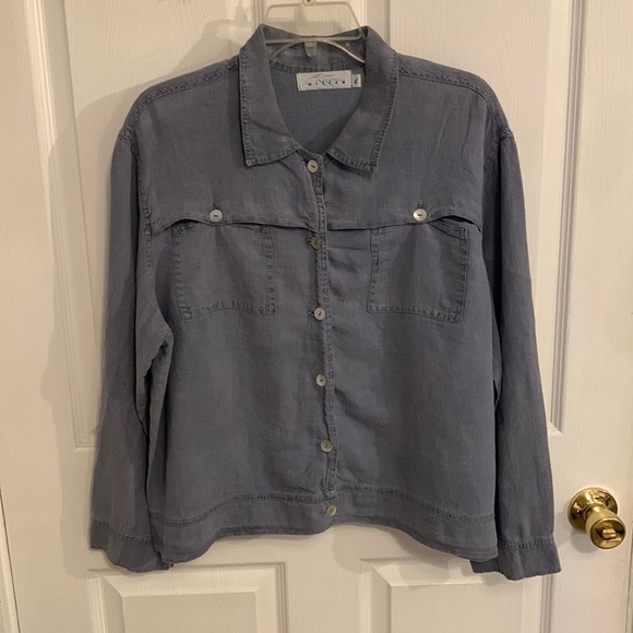 Willow 100% Linen Lagenlook Long Sleeve Layering Top - Picture 1 of 16